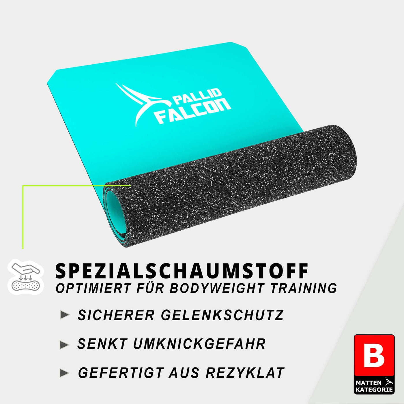 tuerkis schadstofffreie gymnastikmatte falcon one von pallid falcon fuer bodyweight training und calisthenics