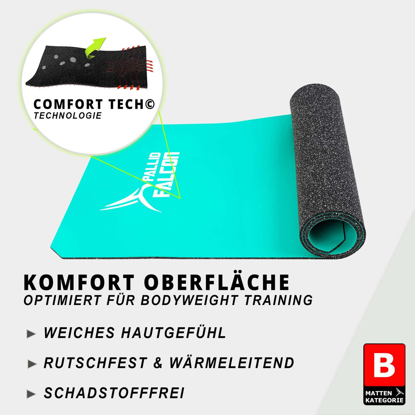 tuerkis umweltfreundliche sportmatte falcon one von pallid falcon fuer bodyweight training und calisthenics